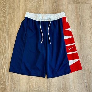 NIKE Starting 5 Basketball Shorts Size Medium Navy Blue White Red Loose Fit